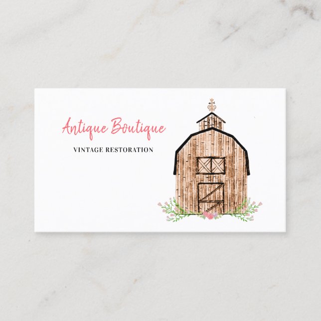 Floral Barn Antique Farm Business Card (Front)