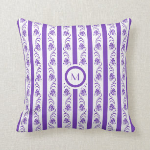 Floral baroque stripes pattern cushion