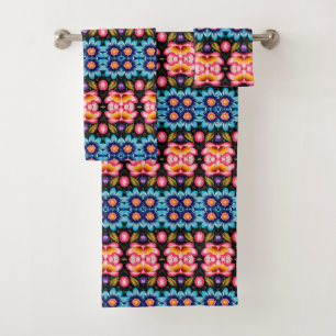 floral bath towel set