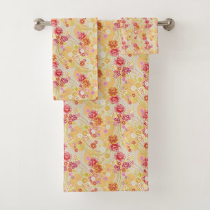 Floral Bath Towel Set