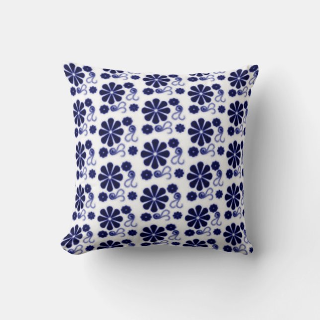 Floral Batik Swirl Pillow (Front)
