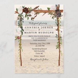 Floral Beach Arbor Wedding Invitation