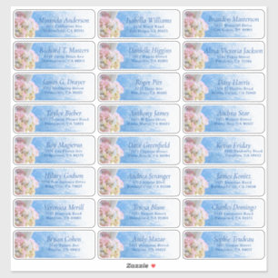 Floral Beach Summer Wedding Guest Address Label