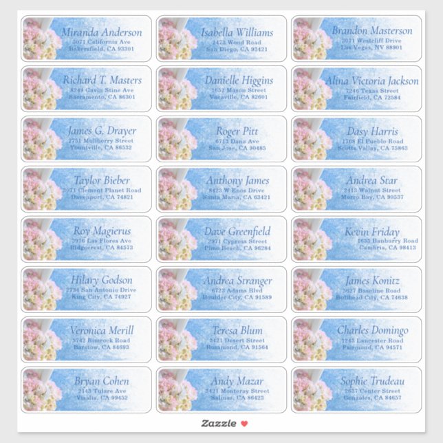 Floral Beach Summer Wedding Guest Address Label (Sheet)