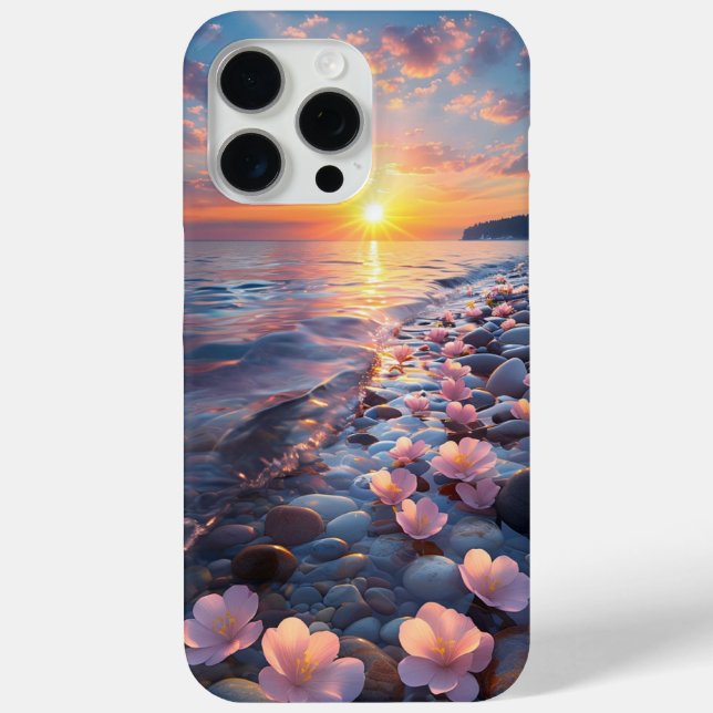 Floral Beach Sunset Phone Case – Summer Vibes (Back)