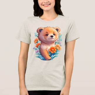 Floral Bear Tri-Blend Shirt