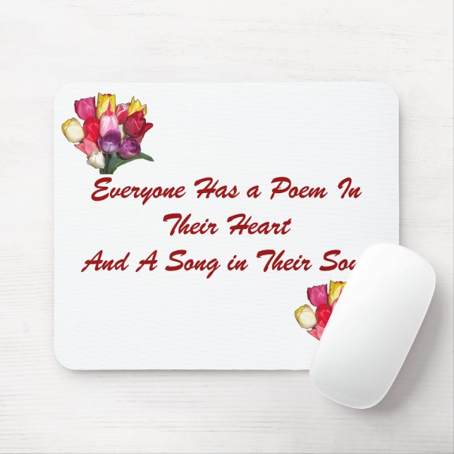 Floral Beautiful Love Poem Mousepad (With Mouse)