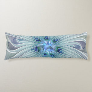 Floral Beauty Abstract Modern Blue Pastel Flower Body Cushion