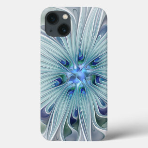 Floral Beauty Abstract Modern Blue Pastel Flower iPhone 13 Case
