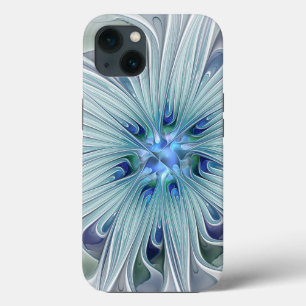 Floral Beauty Abstract Modern Blue Pastel Flower iPhone 13 Case
