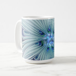 Floral Beauty Abstract Modern Blue Pastel Flower Coffee Mug