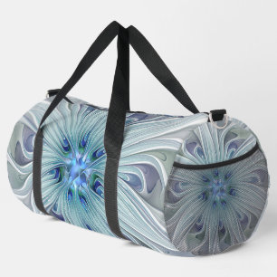 Floral Beauty Abstract Modern Blue Pastel Flower Duffle Bag