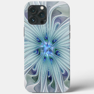 Floral Beauty Abstract Modern Blue Pastel Flower iPhone 13 Pro Max Case