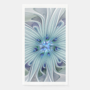 Floral Beauty Abstract Modern Blue Pastel Flower Napkin