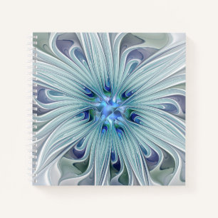 Floral Beauty Abstract Modern Blue Pastel Flower Notebook