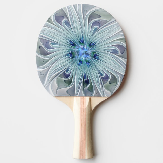 Floral Beauty Abstract Modern Blue Pastel Flower Ping Pong Paddle (Front)