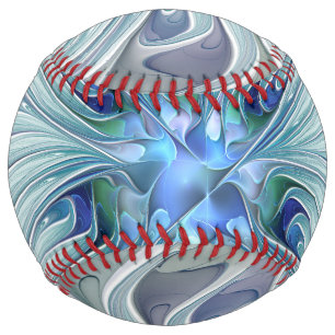 Floral Beauty Abstract Modern Blue Pastel Flower Softball
