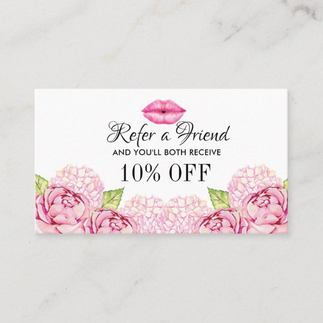 Floral Beauty Business Referral Card (Front)