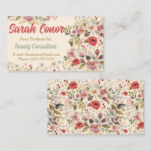 Floral Beauty Consultant Business Card