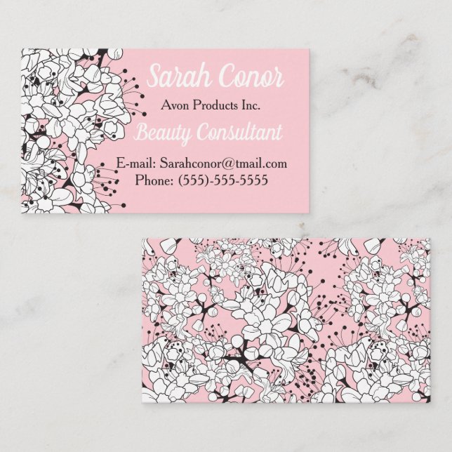 Floral Beauty Consultant Business Card (Front/Back)
