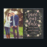 Floral Beauty Editable Colour Photo Save The Date Announcement Postcard<br><div class="desc">Modern and stylish save the date cards from Berry Berry Sweet Designs. Visit our designs showroom at WWW.BERRYBERRYSWEET.COM</div>