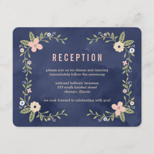 Floral Beauty Editable Colour Reception Card