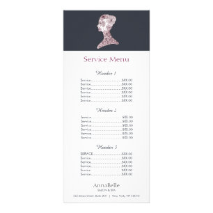Floral Beauty Face Salon Price List Menu