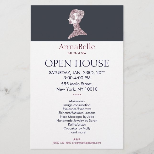 Floral Beauty Girl Salon and Spa Flyer (Front)