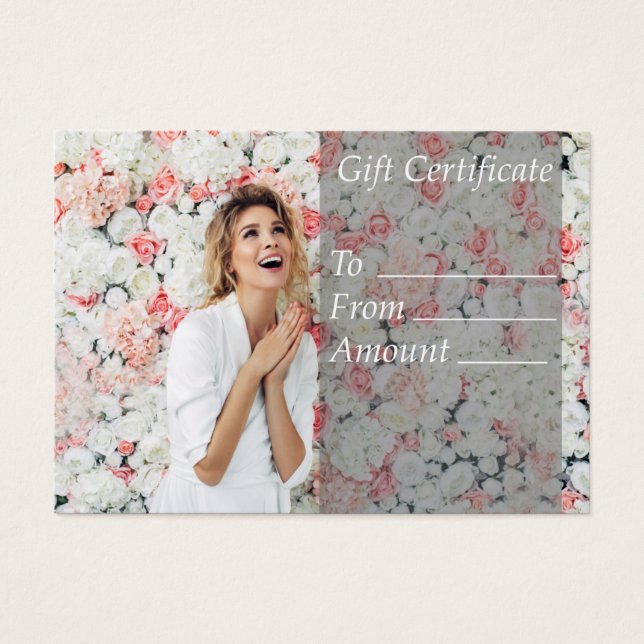 Floral beauty Girl  Salon and Spa Gift Certificate (Front)