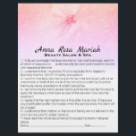 *~*  Floral Beauty Liability Waiver Services Flyer<br><div class="desc">Two Sided Flyer Liability Consent Waiver Release Agreement and Services and Prices list for you to Personalize. * Energy Enhanced Floral Flower Watercolor Liability Consent and Release Wavier Services List and prices on the back of this flyer. The watercolor a Soft Muted FLORAL FLOWER BOUQUET of Pink Glitter and Yellow...</div>