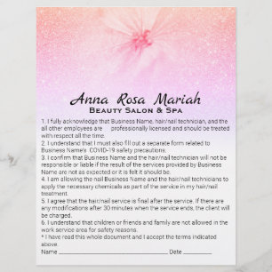 *~*  Floral Beauty Liability Waiver Services Flyer