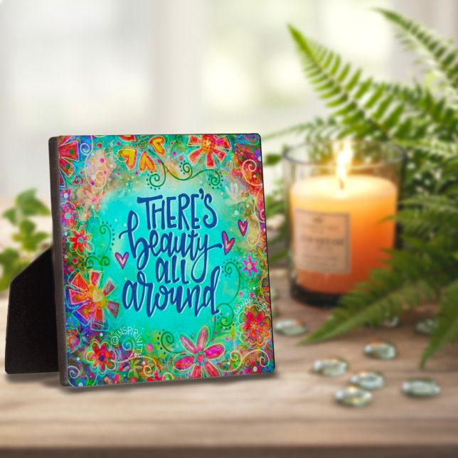 Floral Beauty Quote Inspirational Plaque (Creator Uploaded)