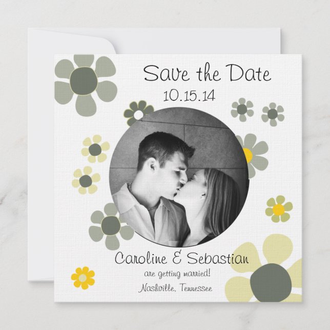 Floral Beauty - save the date card (Front)