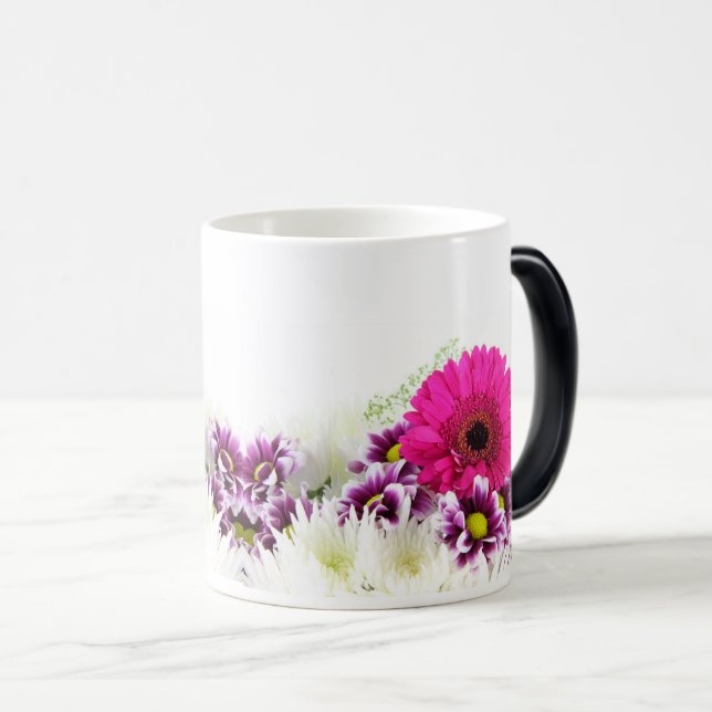 Floral Beauty: Watercolor Wash Abstract Art Magic Mug (Front Right)