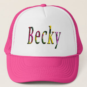 Floral Becky Name Logo, Trucker Hat