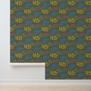Floral Bed Green Wallpaper