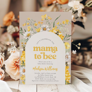 Floral Bee Baby Shower Invitation