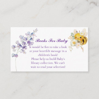 Floral Bee Books For Baby Enclosure Card