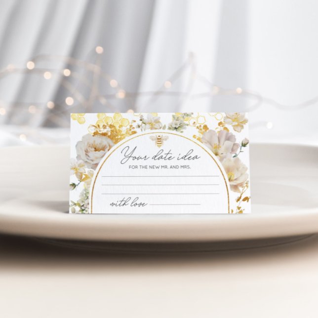Floral bee Date night ideas. Date jar Enclosure Card (Creator Uploaded)