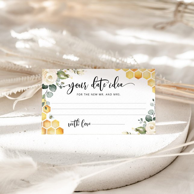 Floral bee Date night ideas. Date jar Enclosure Card (Creator Uploaded)