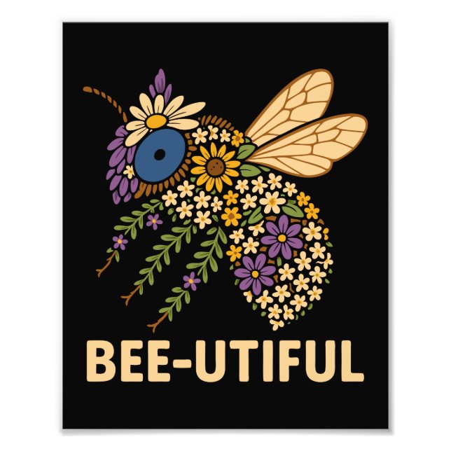 Floral Bee Fusion Bee-Utiful Photo Print (Front)
