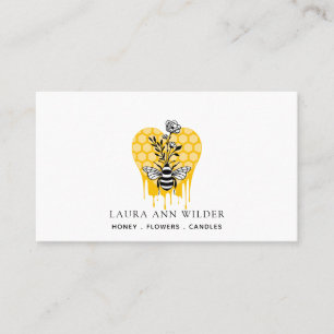 Floral Bee Honey Products Business Card