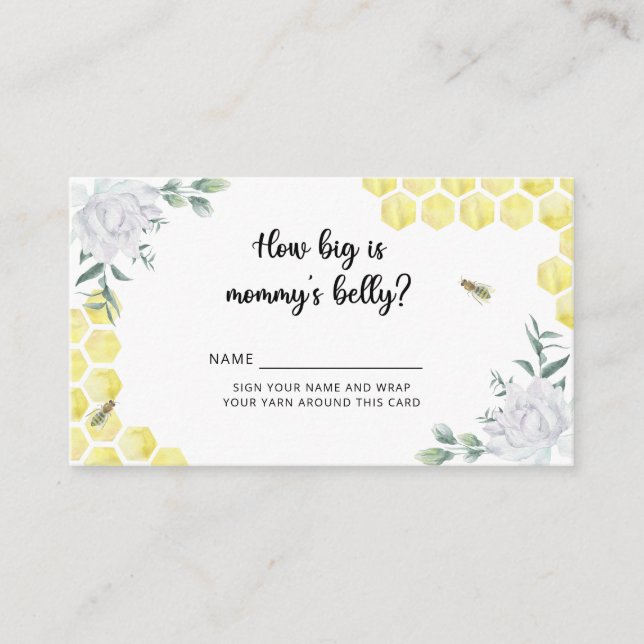 Floral Bee how big is mummy's belly  Enclosure Card (Front)