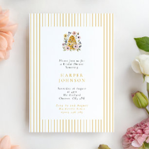 Floral Beehive She Found Her Honey Bridal Shower Invitation