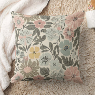 Floral Beige Boho Cushion