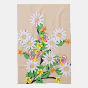 Floral Beige  Kitchen Hand Towel