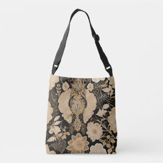 Floral Beige Lace Ai art  Crossbody Bag