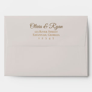 Floral Beige Wedding Invitation Envelope