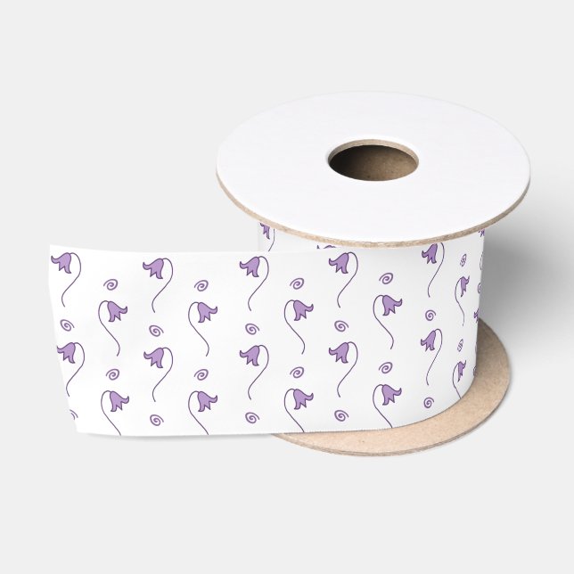 Floral Bells Pattern Satin Ribbon (Spool)