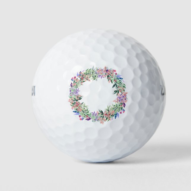 Floral Berries Wreath Golf Balls (Front)